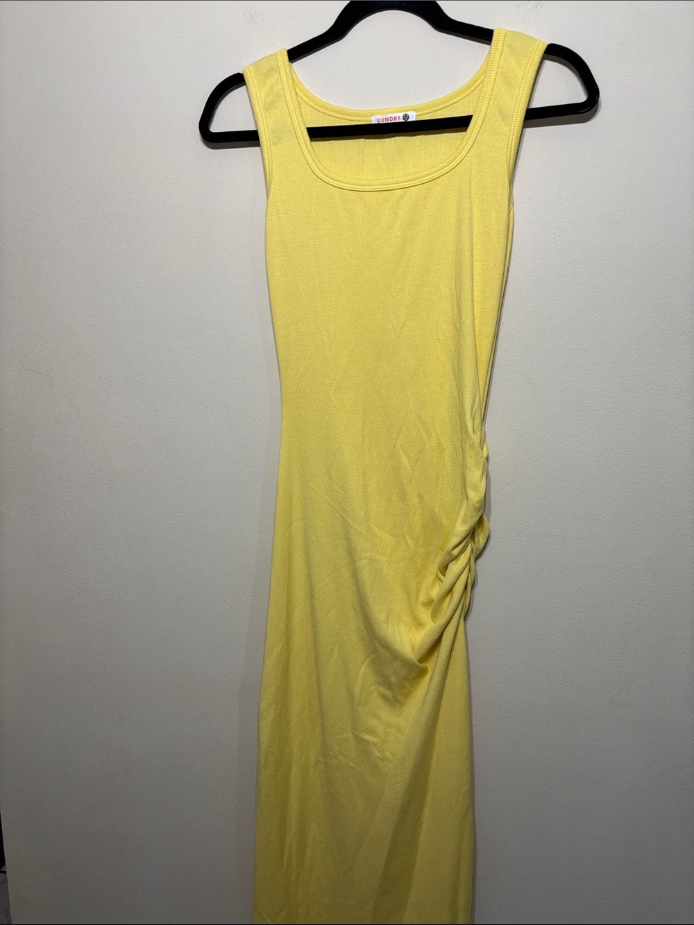 Sundry Side-Ruched Tank Midi Dress